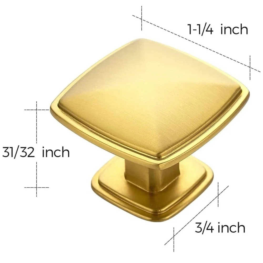Home Expert Gold Knobs - 10 Pack Brushed Matte